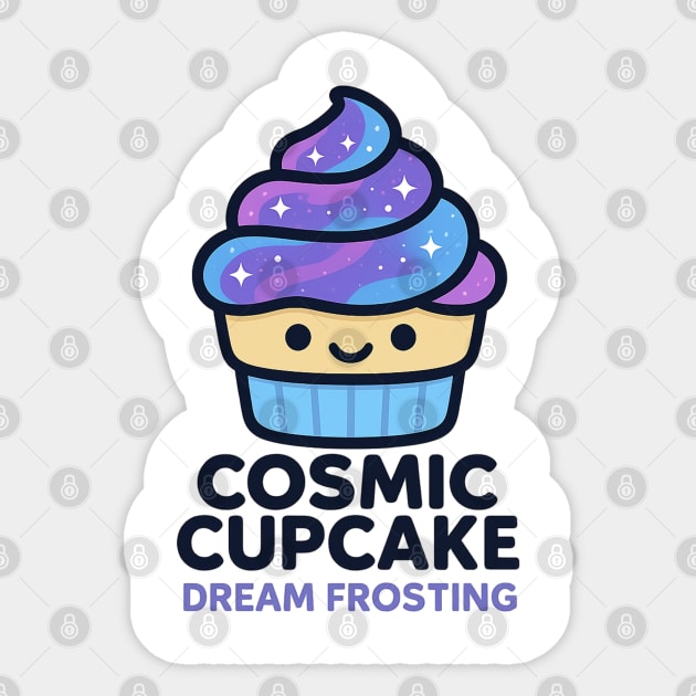 Cosmic Cupcake Dream Frosting – Cosmo Bites Kawaii Galaxy Dessert Design Sticker by Anne Lee